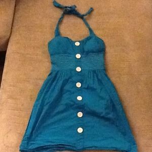 SOLD!!!!!! Retro blue halter summer dress