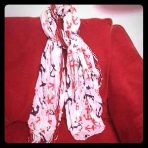 Red, white and blue anchor scarf