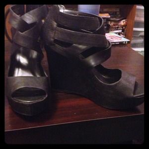 Missmo black wrap wedges