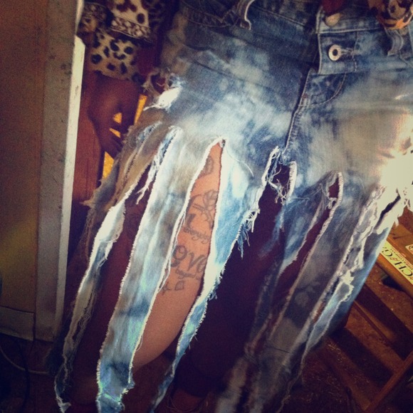 Guess Jeans Bleached ,Desinged Into A Long Skirt&