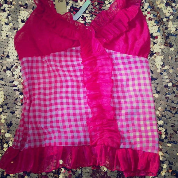 Pink Sheer Halter Top