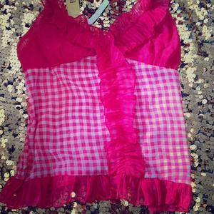 Pink Sheer Halter Top
