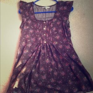 Brown shirt with floral detail