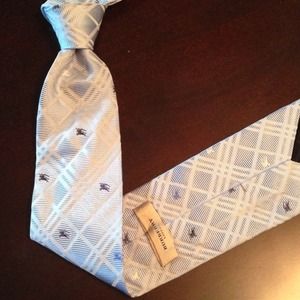 SOLD! Authentic Burberry men's tie in pale blue