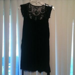 Black shirt with tie back