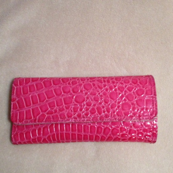 Hot pink clutch wallet