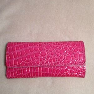 Hot pink clutch wallet