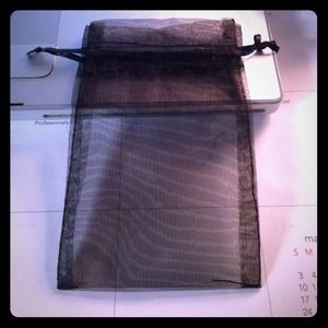 56 Black Organza Drawstring Bags
