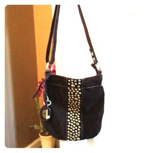 FOSSIL large suede cross body/shoulder bag