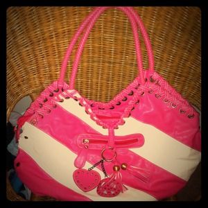!!! SOLD !!! BOLD STRIPE PINK & WHITE!!! Handbag