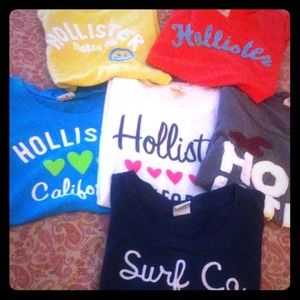 Lot of 6 girls Hollister T-shirts