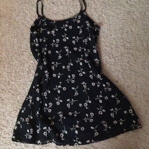Cute summer black floral print dress