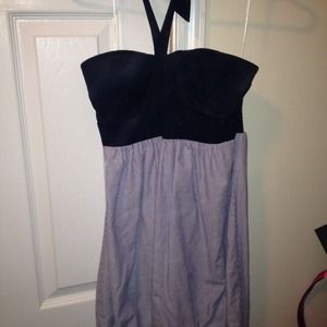 Size 9 short navy blue seersucker dress. Worn 2x