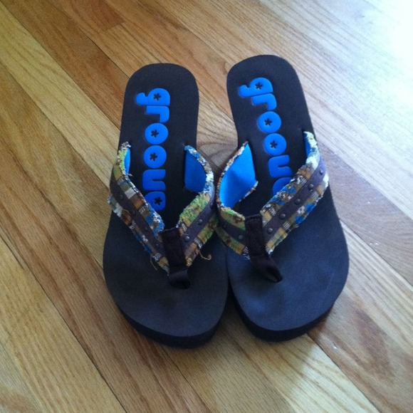 Cute brown wedge sandals