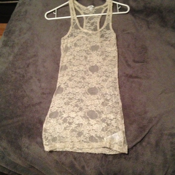 🚫Sold🚫 Long tan lace tank