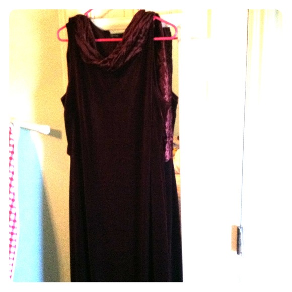 Beautiful marsala velvet dress wmatching scarf