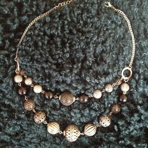 Black and silver beaded necklace