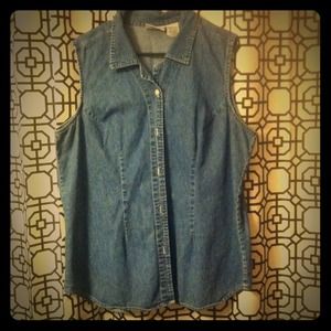DENIM BUTTON UP TANK/SHIRT