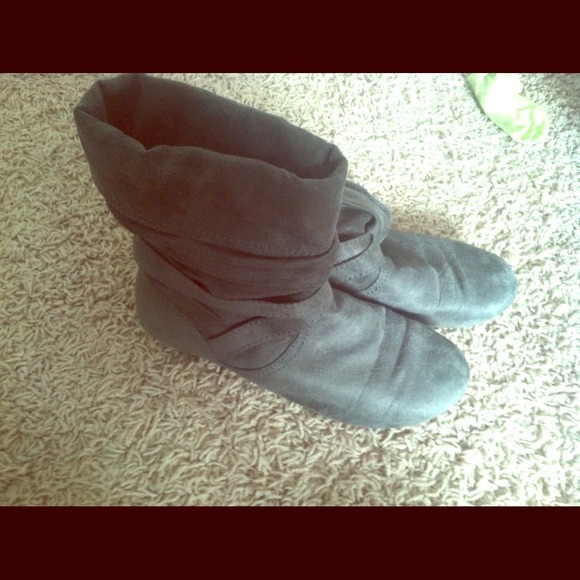 Grey suede boots