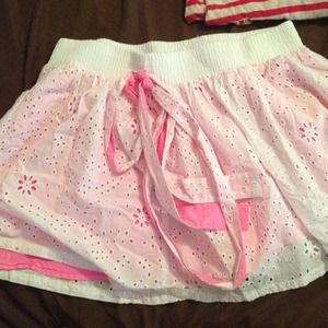 Pink an white skirt