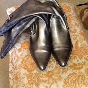 Pewter metallic boot