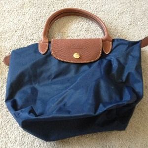 Long champ navy blue bag.  EUC