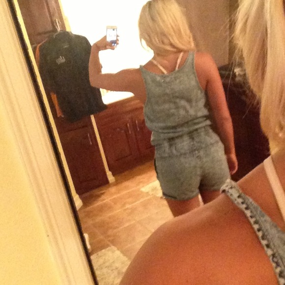denim romper - Picture 2 of 3
