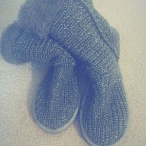 High Gray and Silver Boots With Fur❤