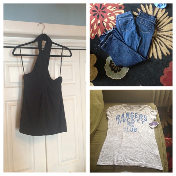 Jeans , halter , rangers shirt bundle