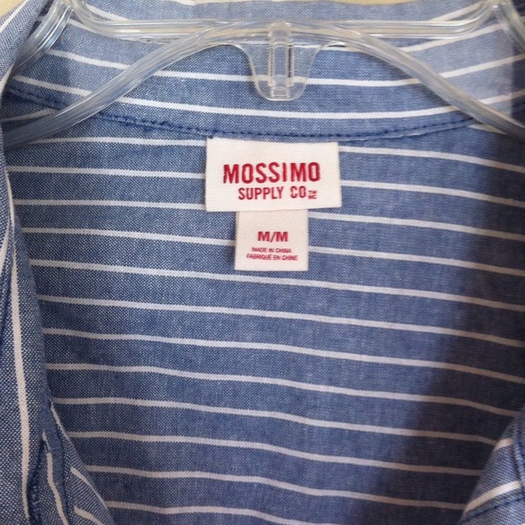 Boyfriend shirt. Blue and white stripe. NWOT. - Picture 2 of 3