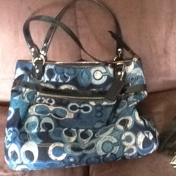 Blue large coach tote