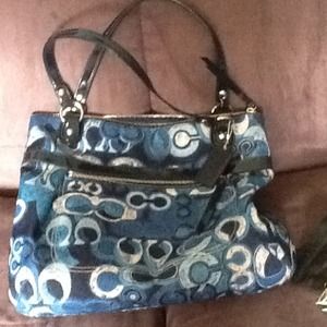 Blue large coach tote