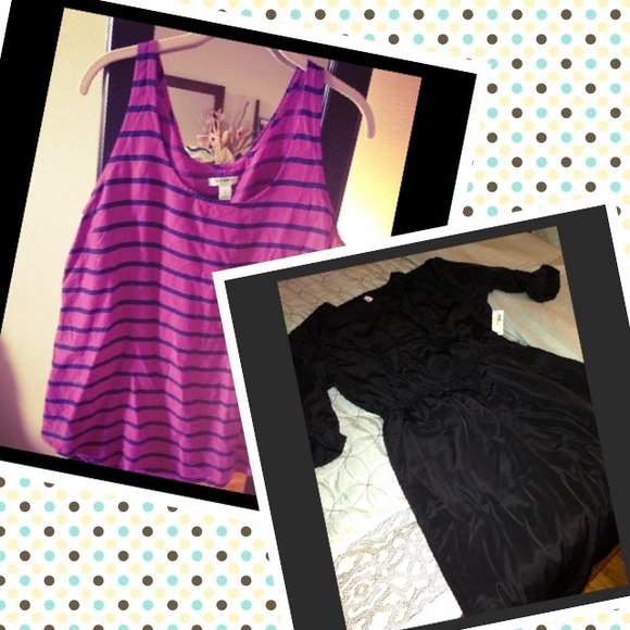 🔖BUNDLED🔖 Black dress & purple striped tank