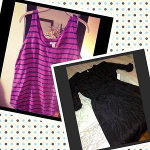 🔖BUNDLED🔖 Black dress & purple striped tank