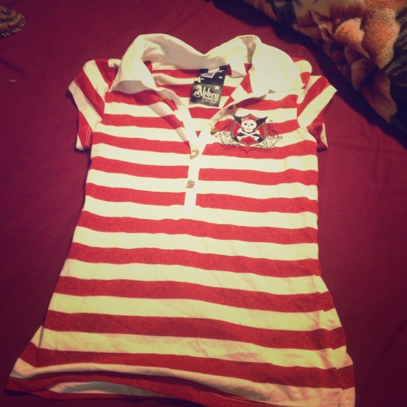 Abby dawn striped skull shirt