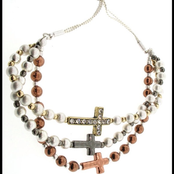 MULTI layer cross bracelet 18.00 - Picture 1 of 1
