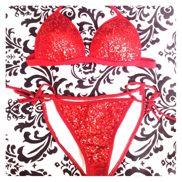 ❤RESERVED❤Venus Red Sequin Bathing Suit
