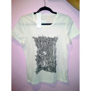 Karl Lagerfeld White Skull Large L Tee T-Shirt