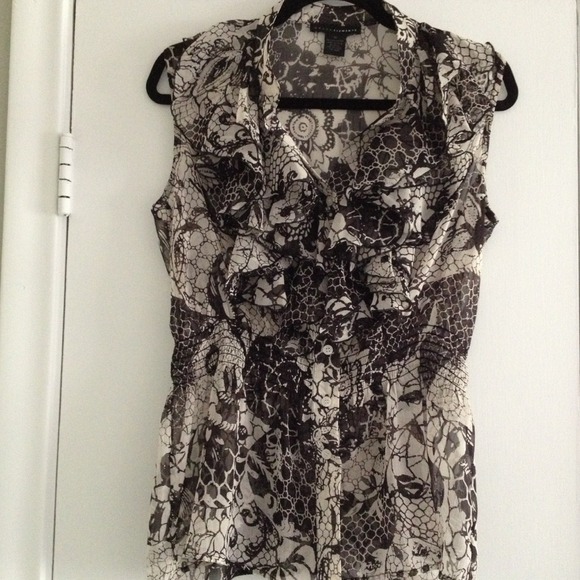 Grace Elements Tops - Sheer black and white  top