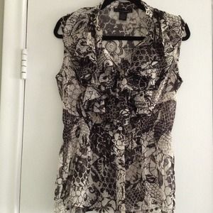 Sheer black and white  top