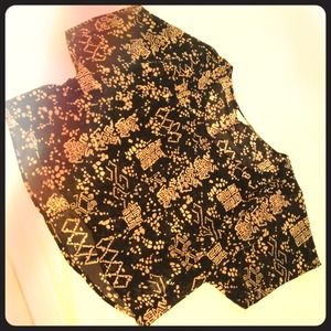 black with design see through top