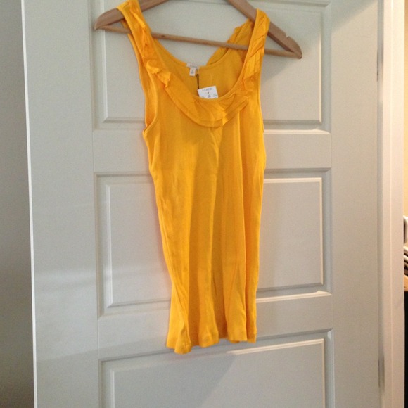 J.Crew double ruffle neck tank