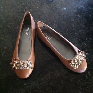 Tan flats w/ jeweled embellishments
