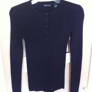 Light weight black ribbed fitted sweater Brand new