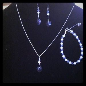 Fresh water pearl,SwarovskiCrystal,sterling silver