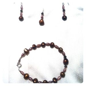 Fresh water pearl,SwarovskiCrystal,SterlingSilver