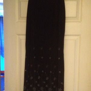 Long skit with flowers that are light blue!