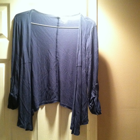 Navy blue stretchy open front cardigan