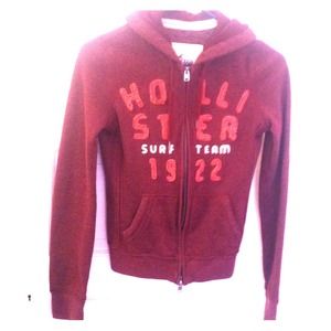 Maroon Hollister zip-up hoodie!