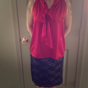 Bananna Republic Silk/Lace  Blouse and Skirt